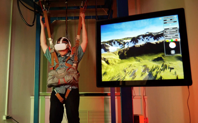 MAI developed parachute jump simulator with VR system