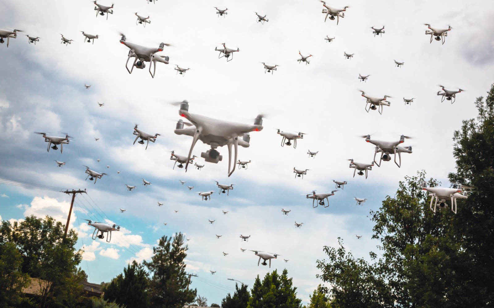 A Swarm of Quadcopters for Searching Operations