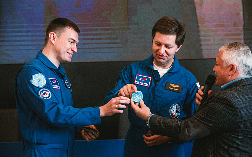 Meeting with MAI Alumni and Cosmonauts Nikolai Tikhonov and Andrei Babkin